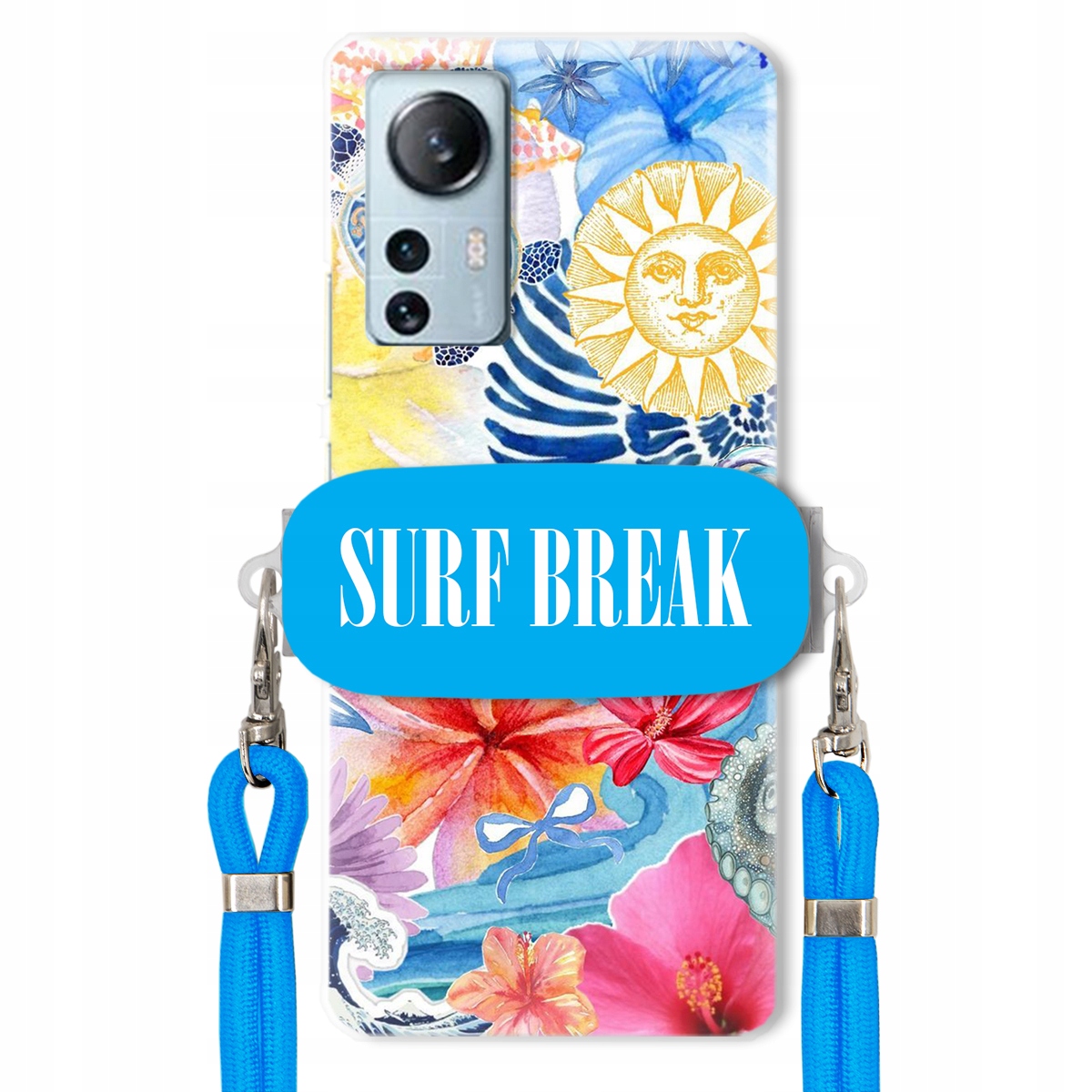 Puzdro pre Xiaomi 12 Lite Crossbody Blue držiak Surf Break na dovolenku
