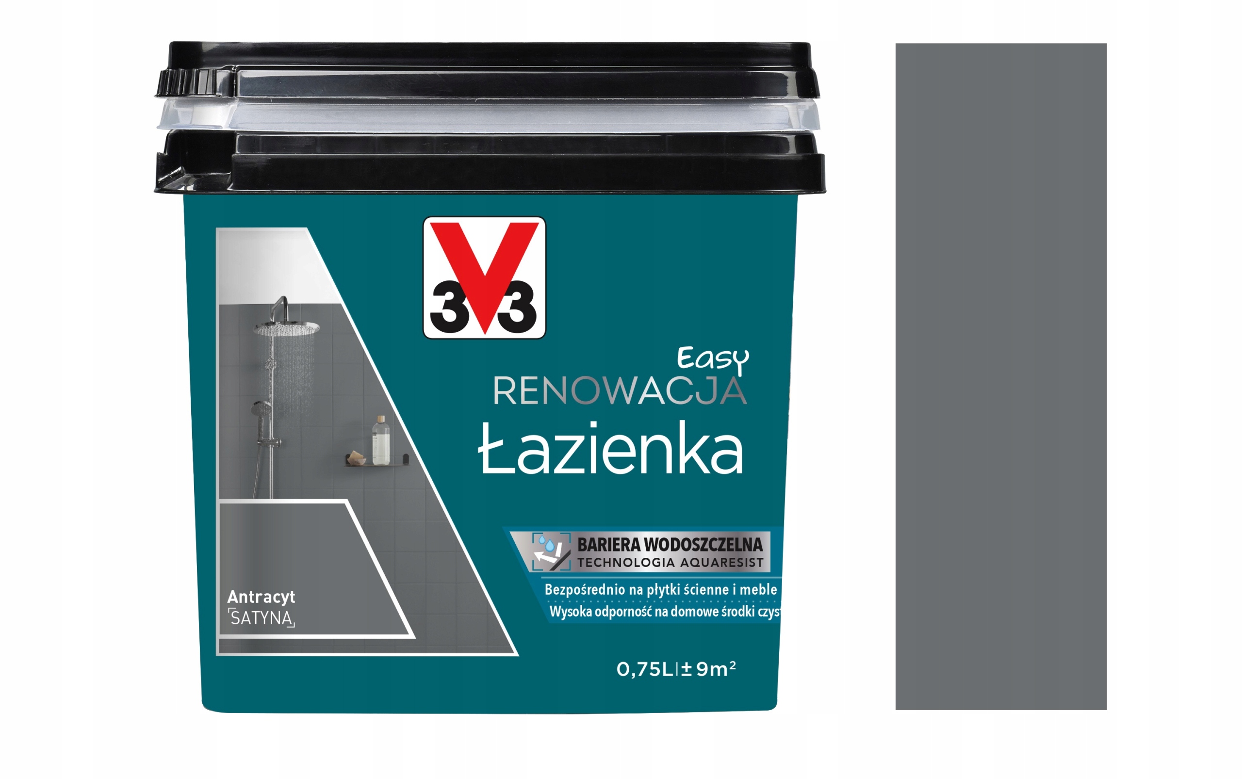 Farba V33 Easy Renowacja Łazienka Antracyt 0.75L