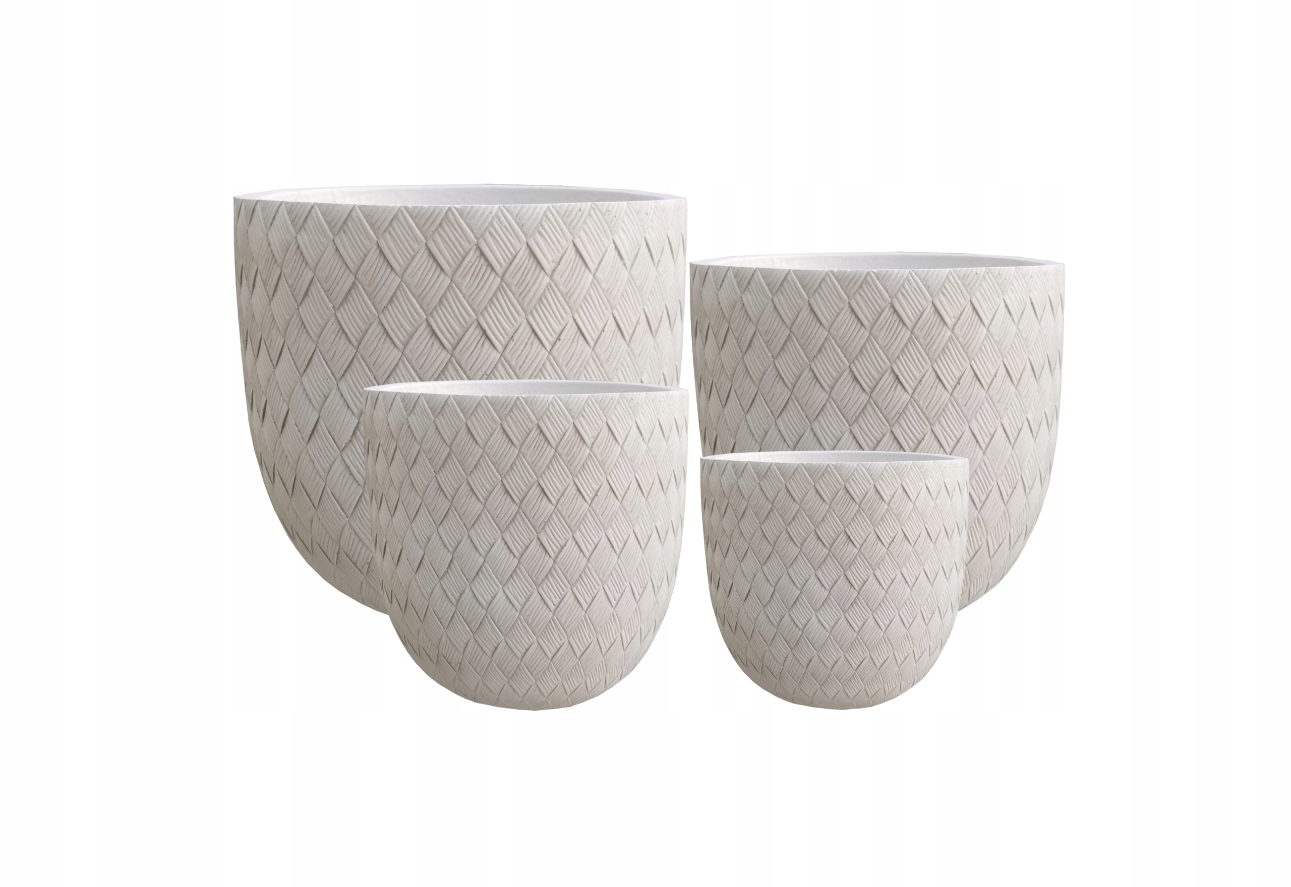 Kryty Hevra Kompletné mrazuvzdorné kvetináče fiber clay béžové 44-24 cm 4ks