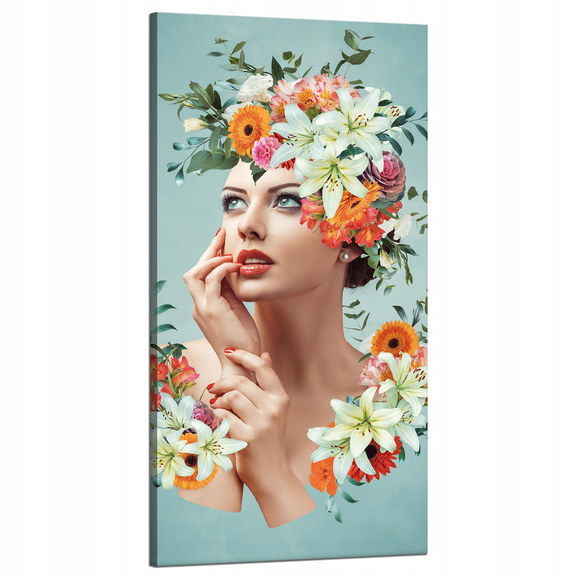 Obraz na plátně Krásná žena Květiny Portrét 60x120 cm