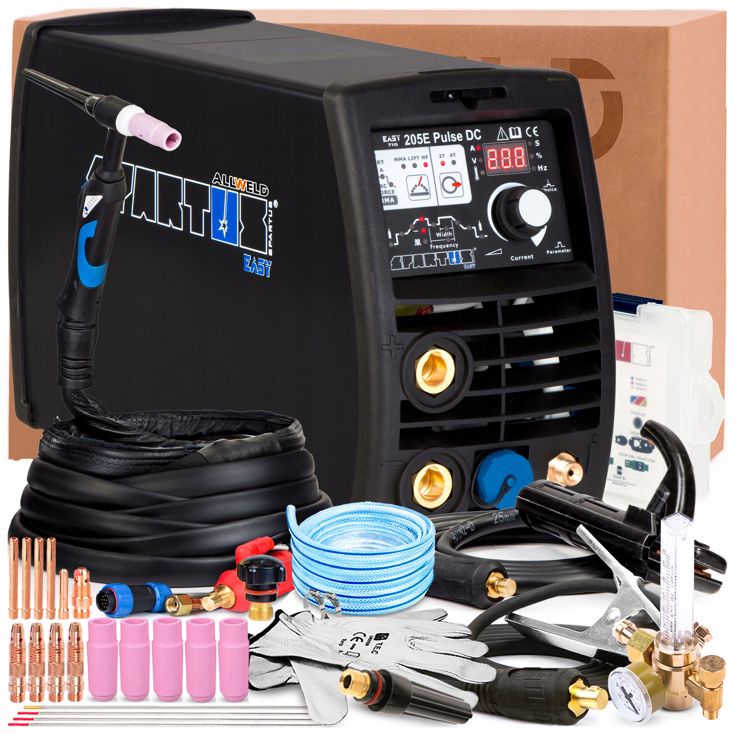 Spawarka Spartus Easytig 205E Pulse DC 230V 200A Mma Hot Start Uchwyt 4M
