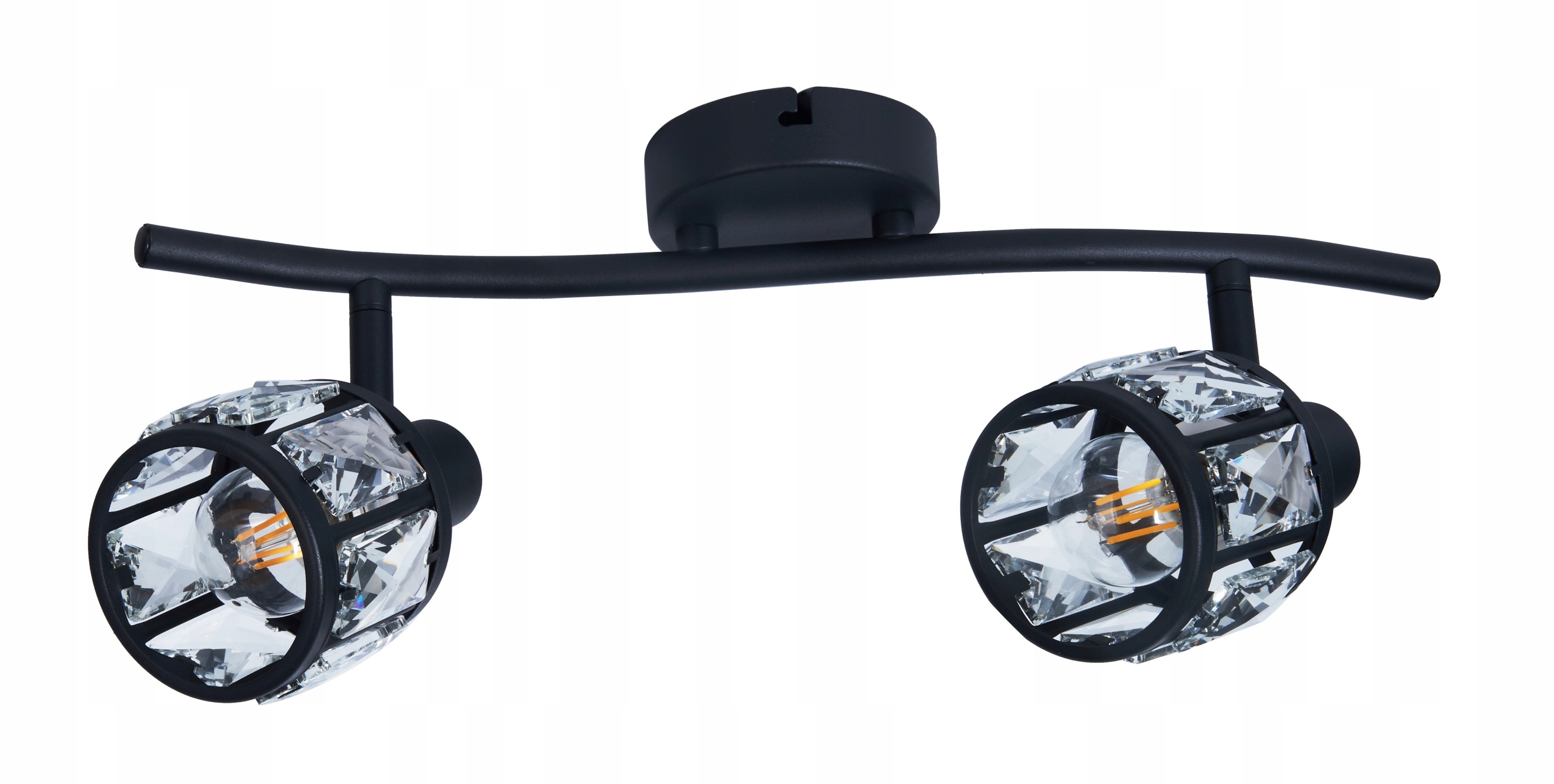 

Lampa Sufitowa Kryształowa Plafon Żyrandol Czarny