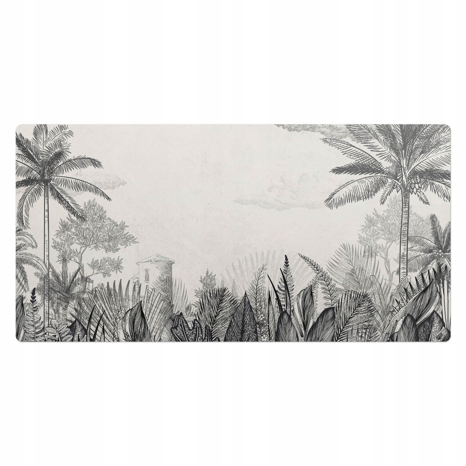 Stylová vinylová podložka pod počítač Ilustrace v tropickém stylu 100 x 50 cm