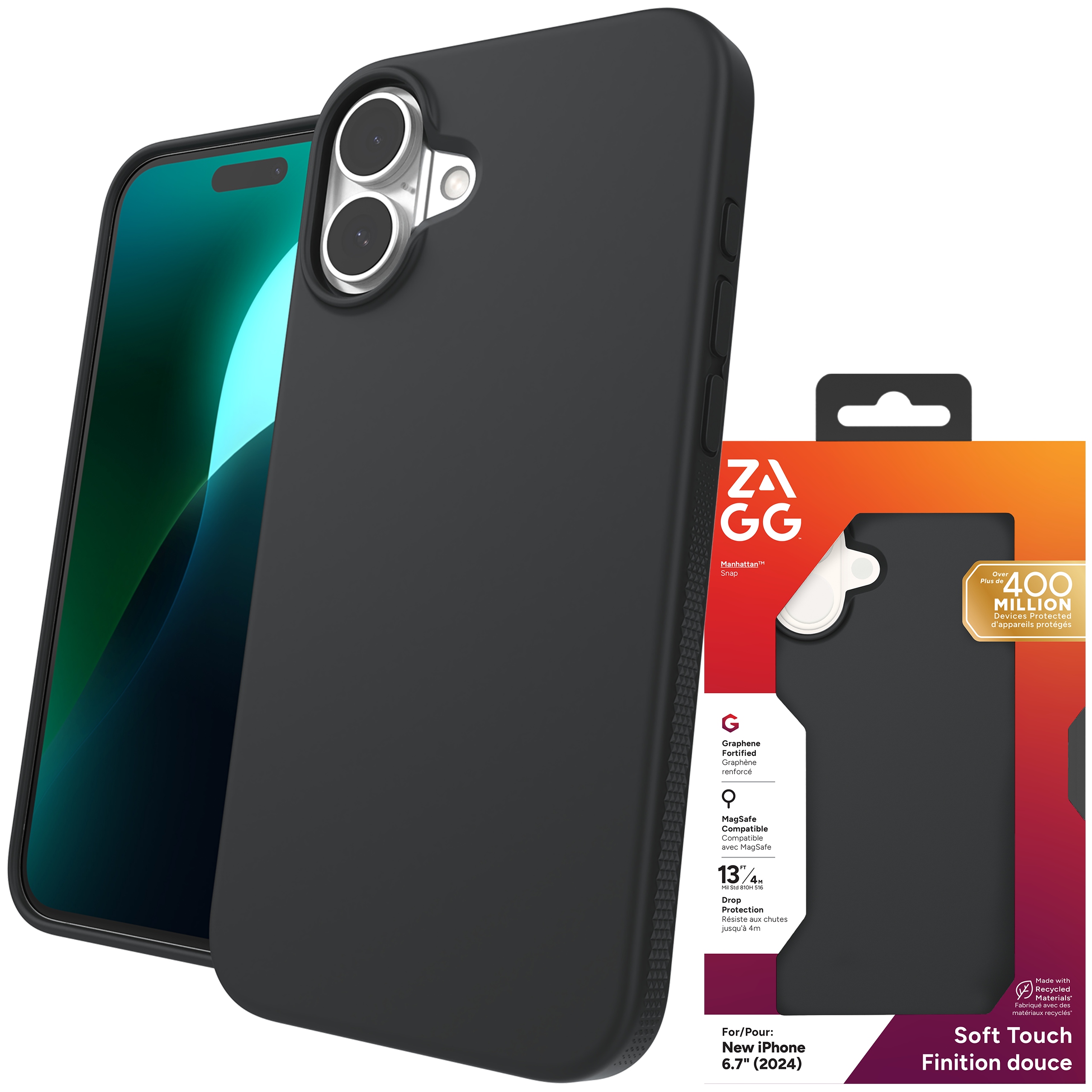 Zagg Manhattan Snap Case Pouzdro s MagSafe pro iPhone 16 Plus