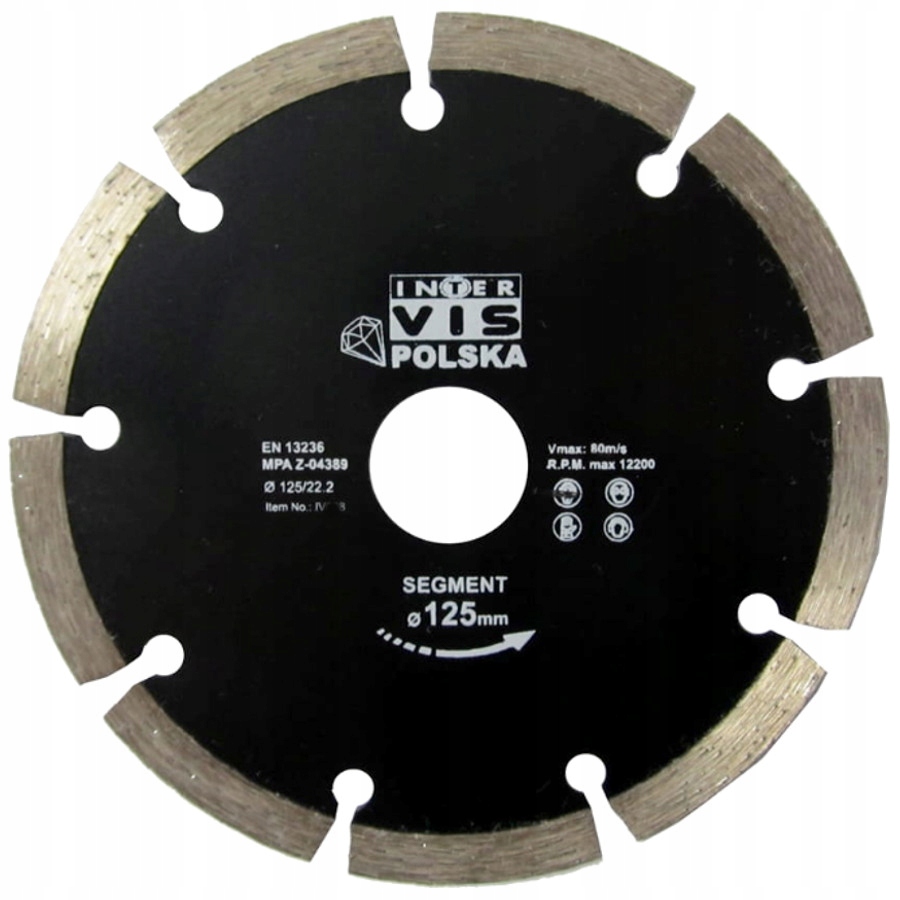 TARCZA DO BETONU DIAMENTOWA INTER-VIS 125 SEGMENT