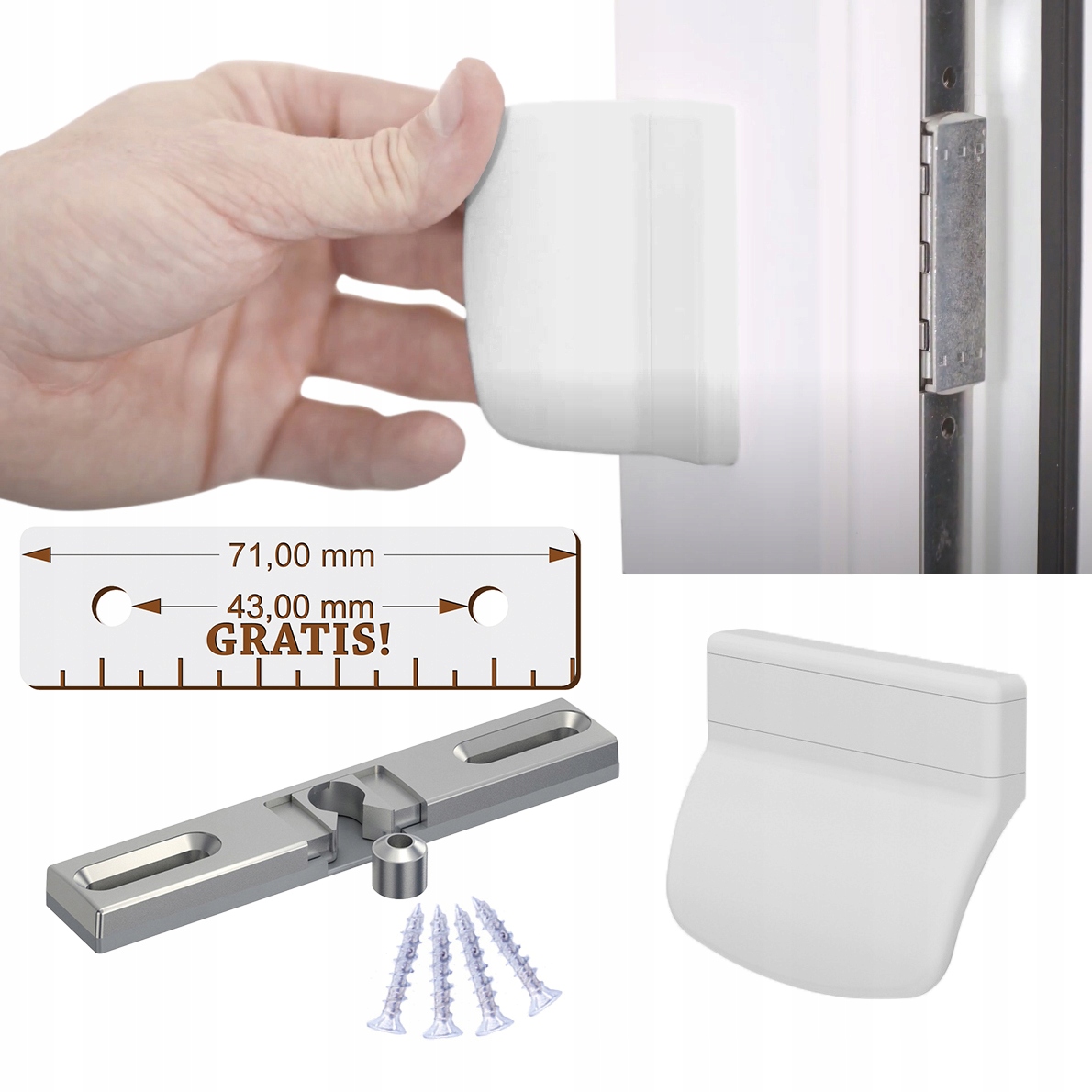 ZATRZASK BALKONOWY UCHWYT KLAMKA DO DRZWI POCHWYT OKIEN I DRZWI BALKONOWYCH