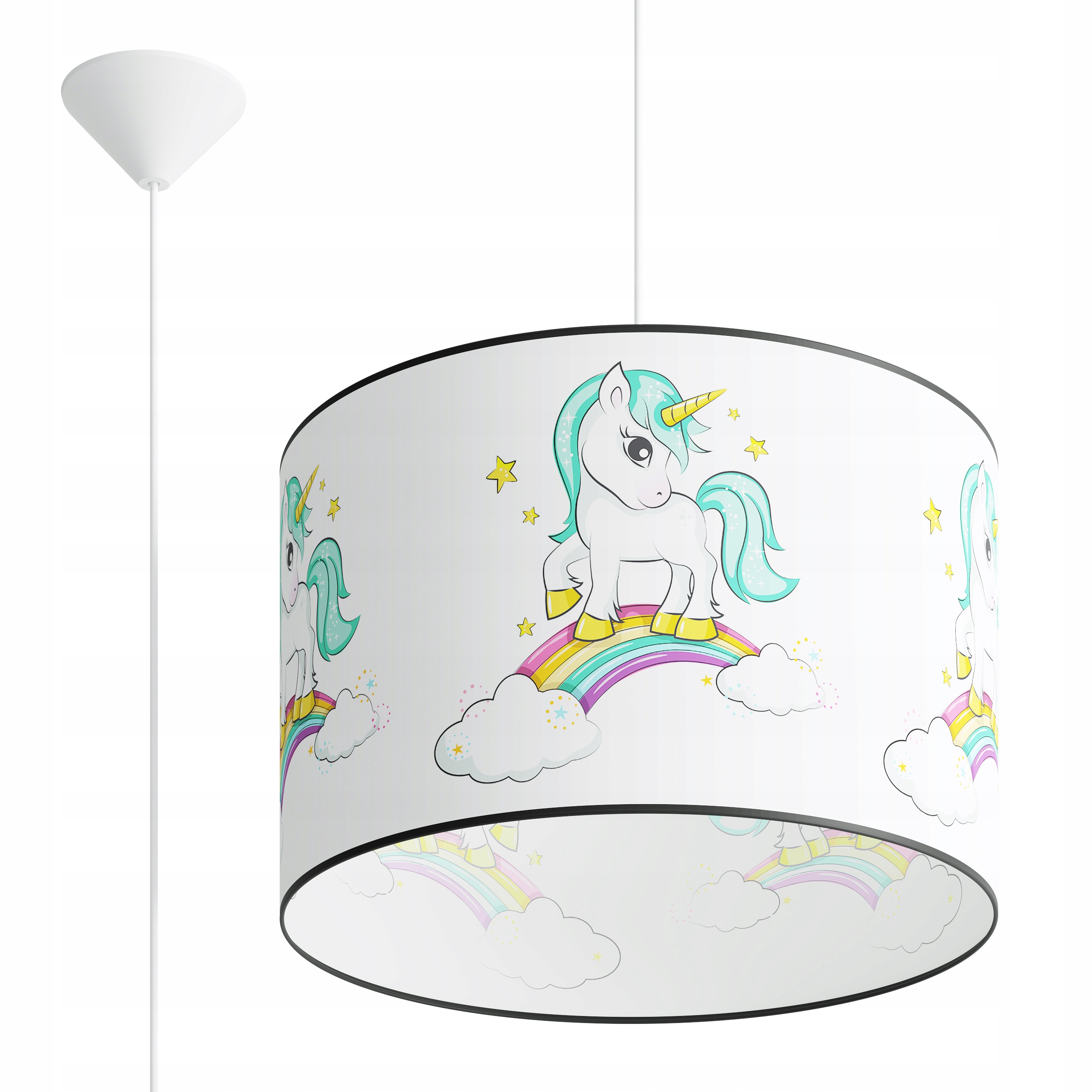 

Lampa wisząca Jednorożec 40 dla dziewczynki tęcza