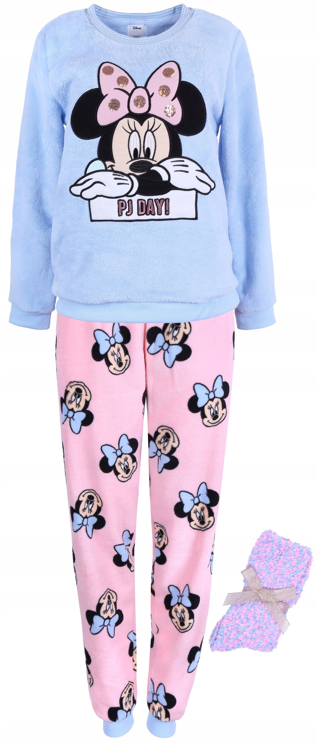 

Ciepła, niebiesko-różowa piżama + skarpetki Minnie