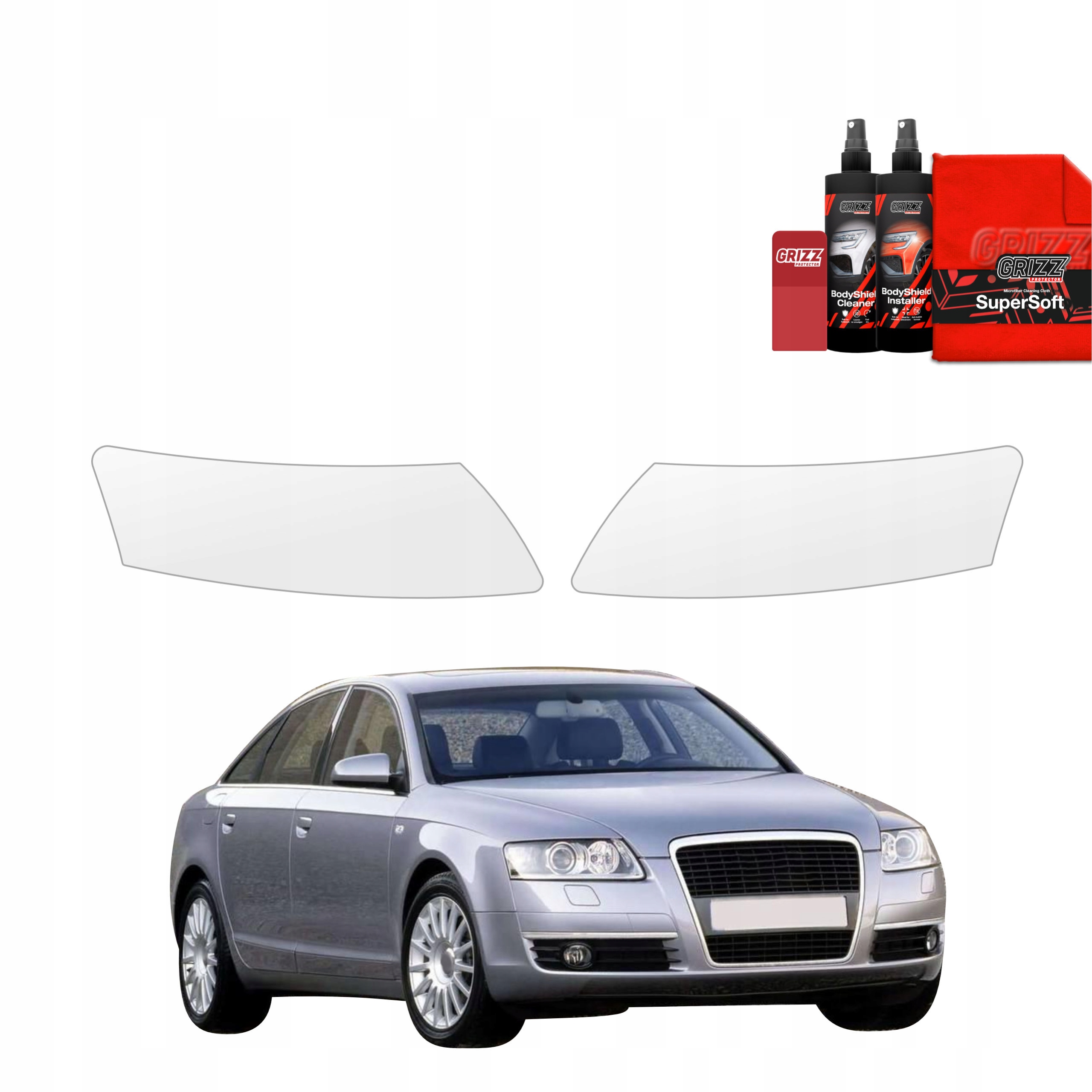 2v1 Fólie Ppf dýha na lampy pro Audi A6 C6 Sedan 4D (2004-2008)