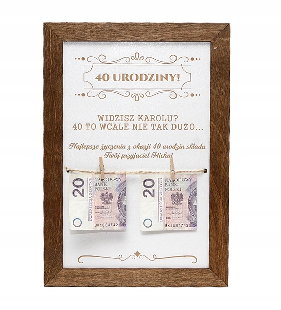 

Na 30 40 50 60 Urodziny Ramka tabliczka