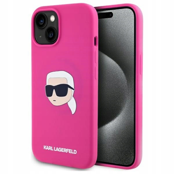 Etui Karl Lagerfeld Silicone Karl Head Print MagSafe na iPhone 15 6. 1"