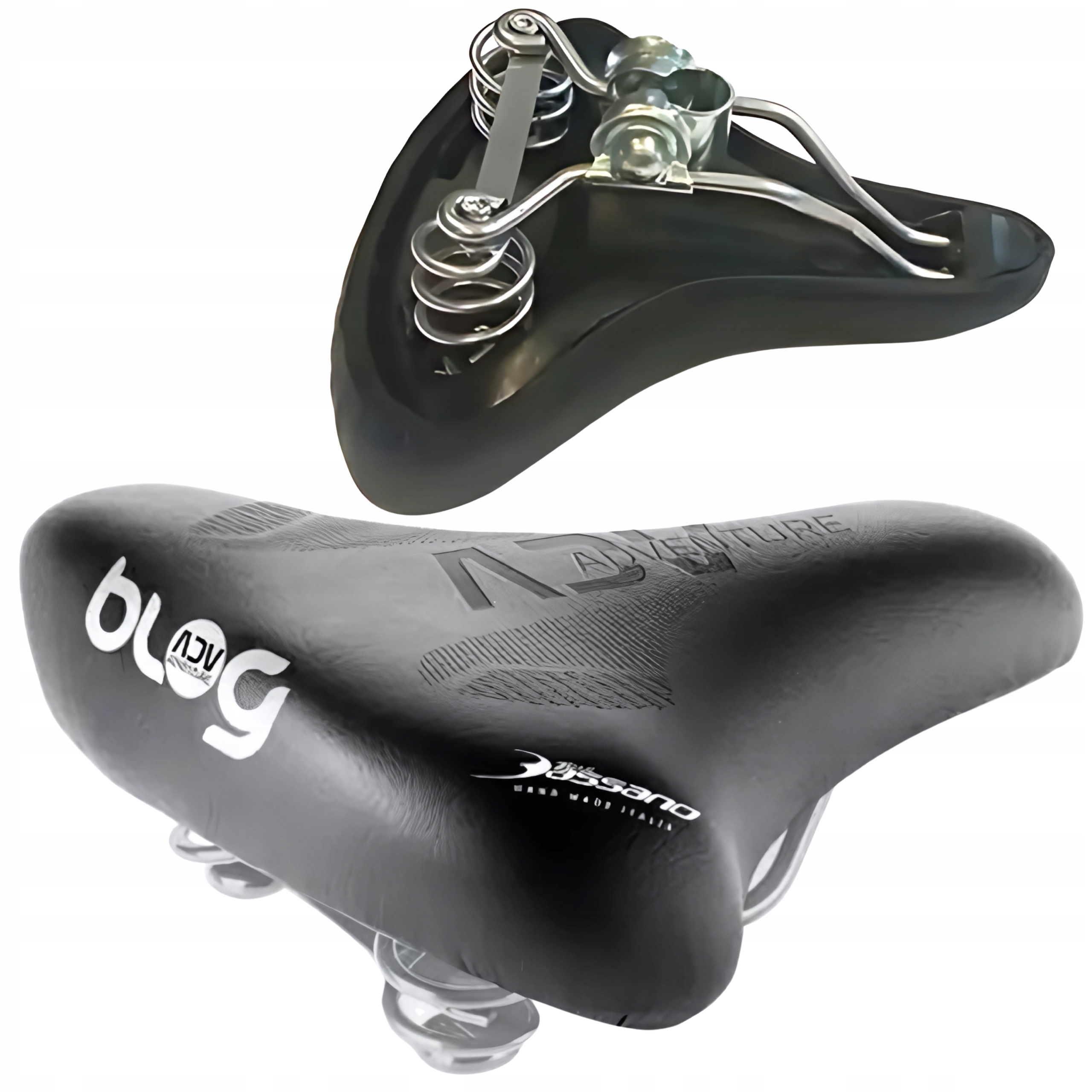 siodełko rowerowe cruiser 265x222 mm sprężyny retro czarne