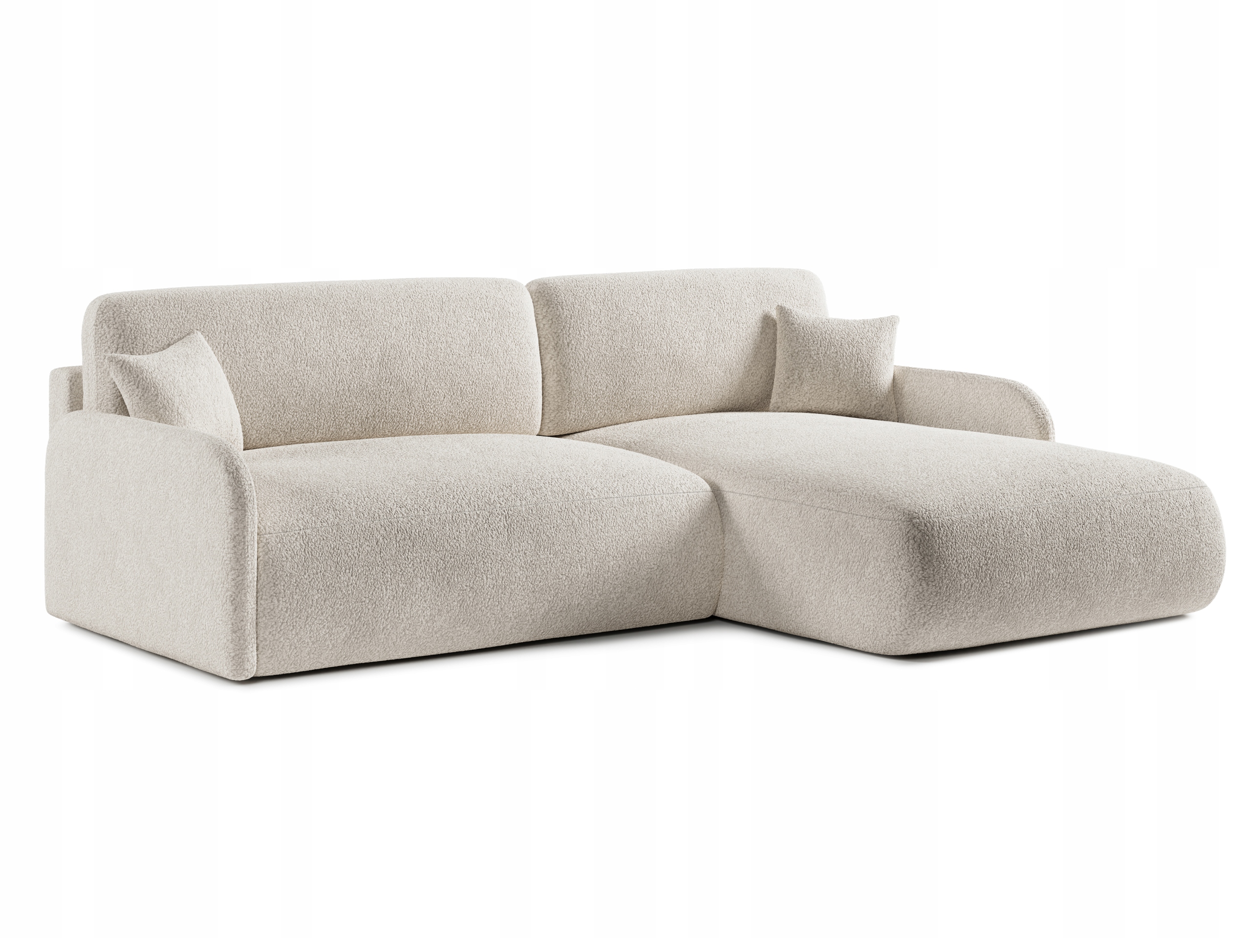 Kampas PIERR Boucle svetainei su miego funkcija Patalynės dėžė Kampinė sofa L 256x175
