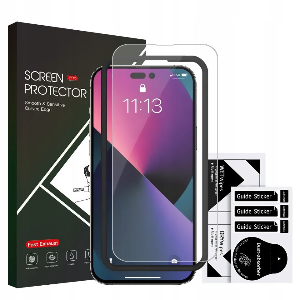 Ochronne Szkło Hartowane Szybka 9H iPhone 15 Pro cały ekran