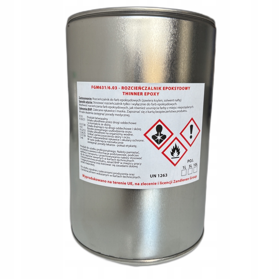 Rozcieńczalnik epoksydowy 5L do rozcieńczania farb epoksydowych.