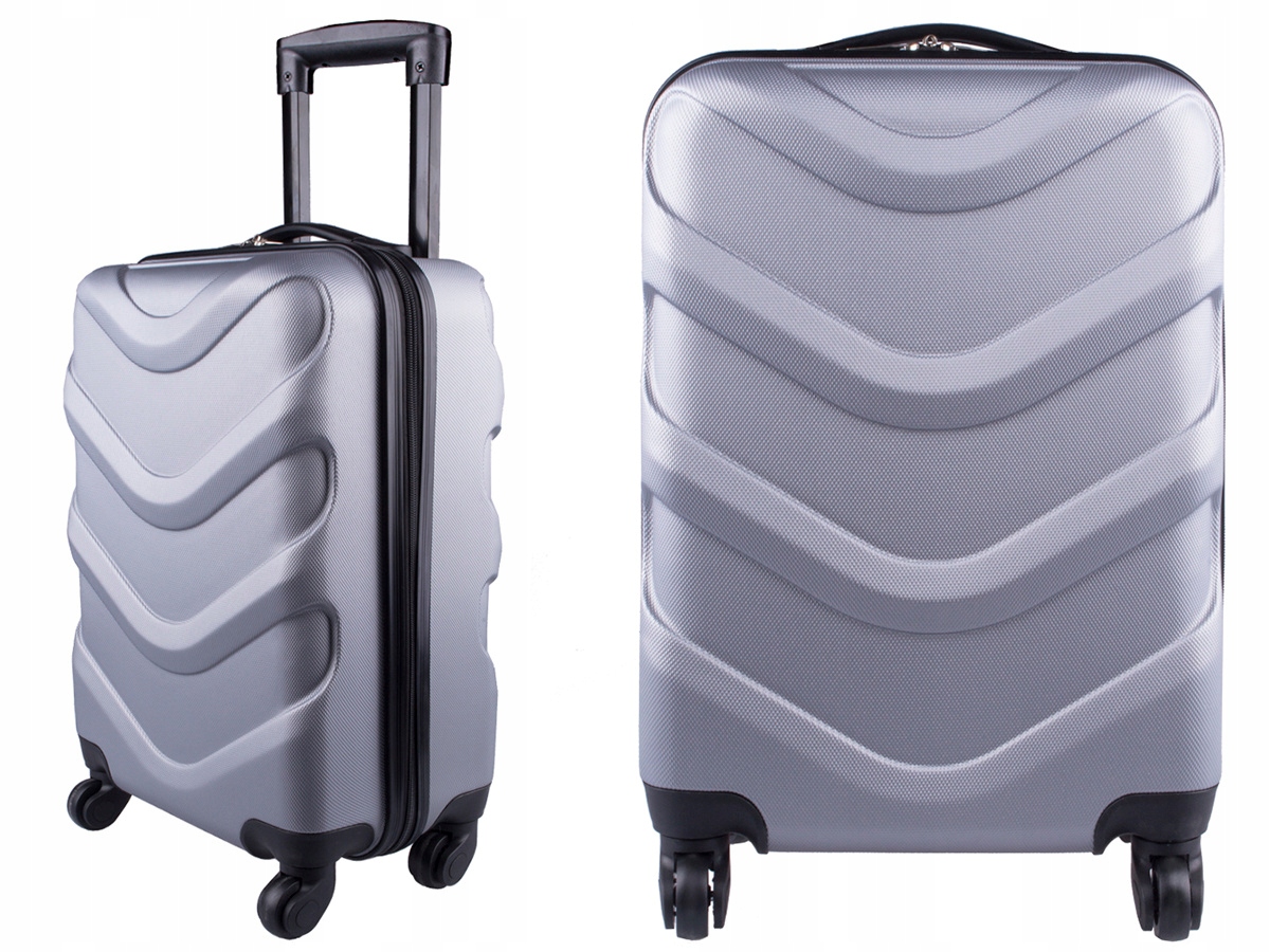 Kabinový kufr Leonardo 18" stříbrný, lehký, přenosný, vyrobený z Abs