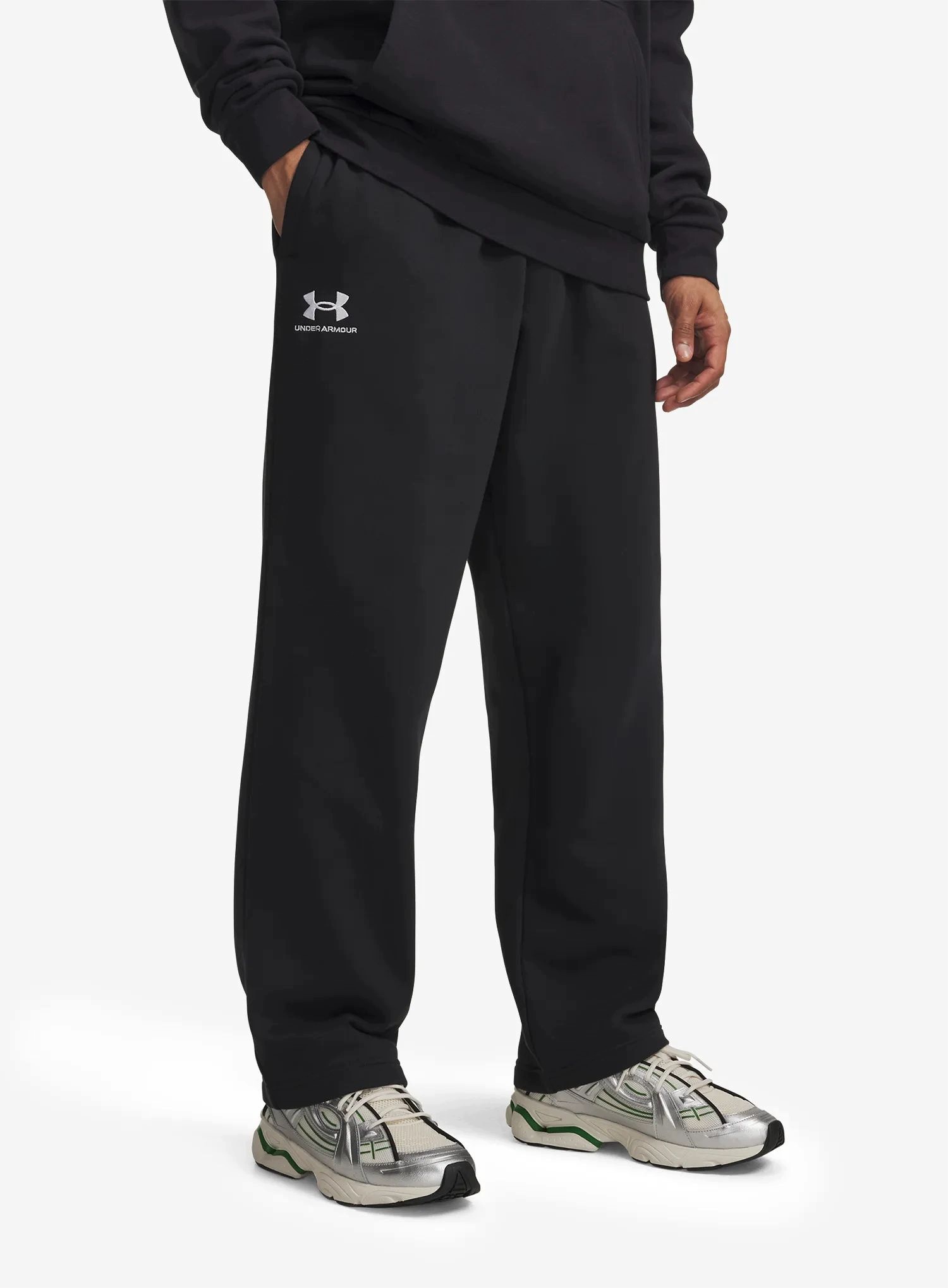 Kalhoty Under Armour Icon Fleece Pant černo/bílé M