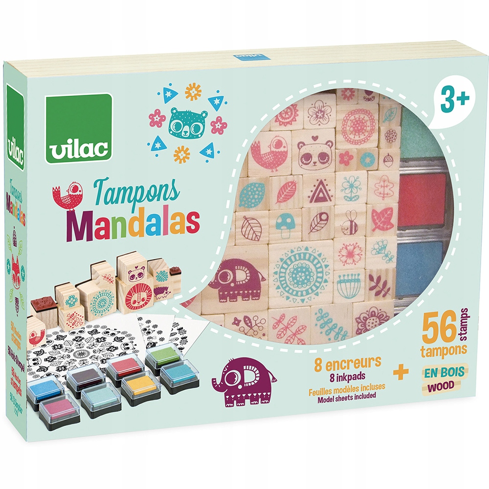 

Vilac zestaw 56 stempli drewniaych Mandala 8221