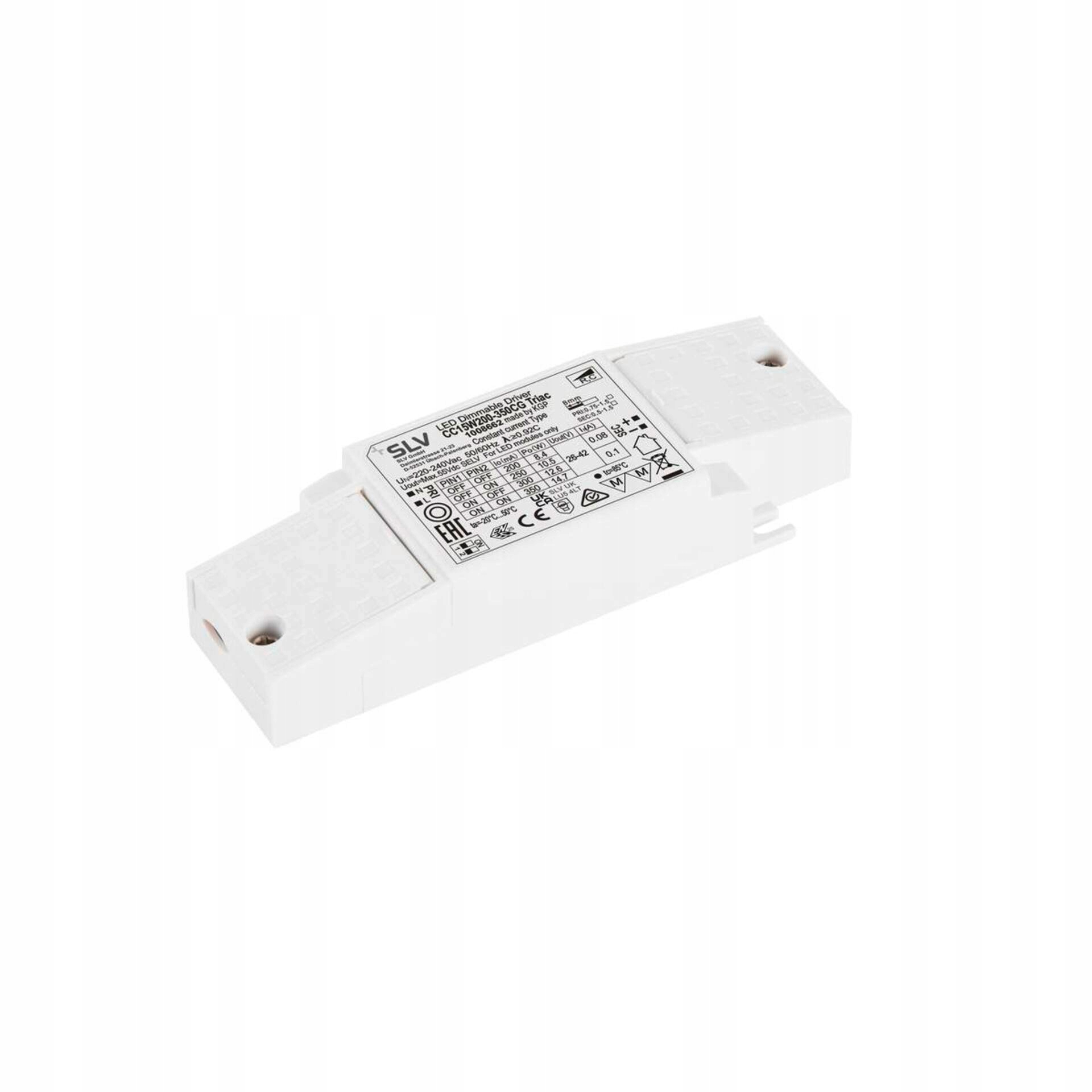 Led ovladač Slv 15W 200-350mA fázové stmívání bílý