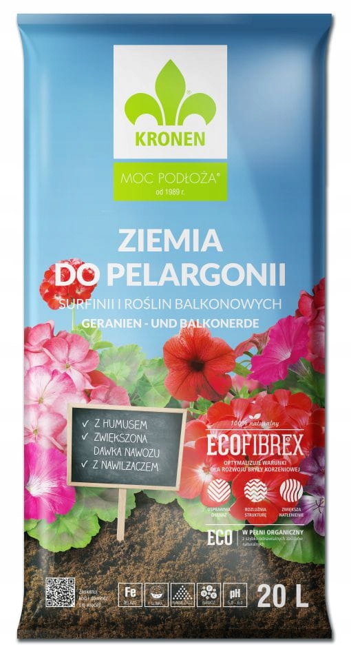 KRONEN ZIEMIA DO PELARGONII ROŚLIN BALKONOWYCH 20L