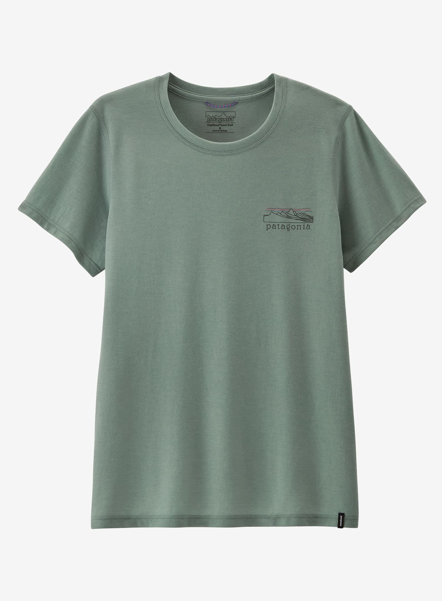 Dámské tričko Patagonia Cap Cool Trail Shirt Stratapeaks cover green L