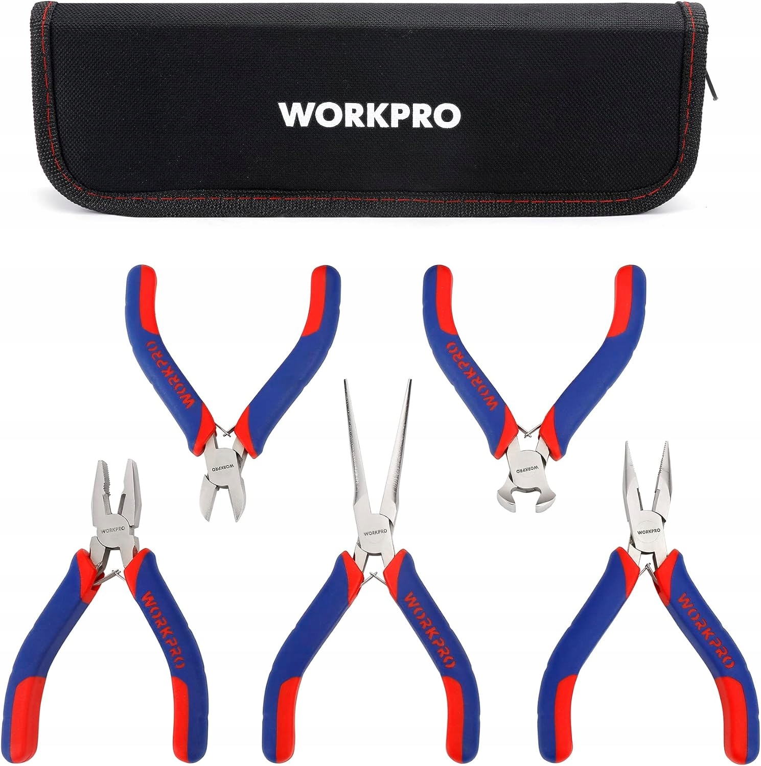 Workpro Sada 5 mini kleští na šperky, precizní práce, pouzdro