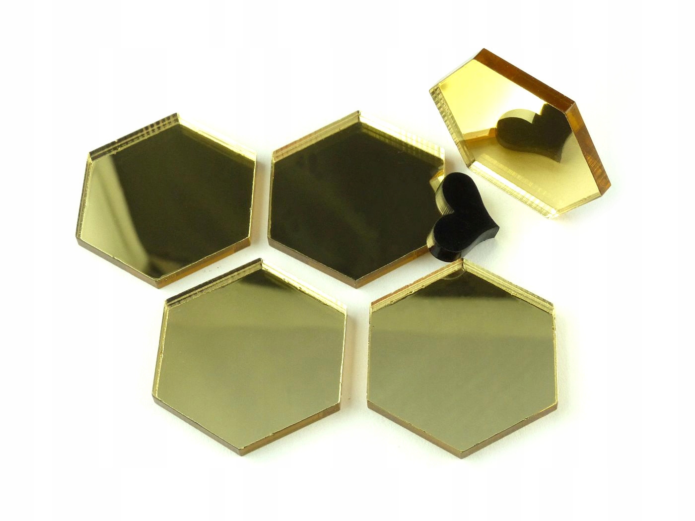 

Bezpieczne złote lustro naklejka heks do układania