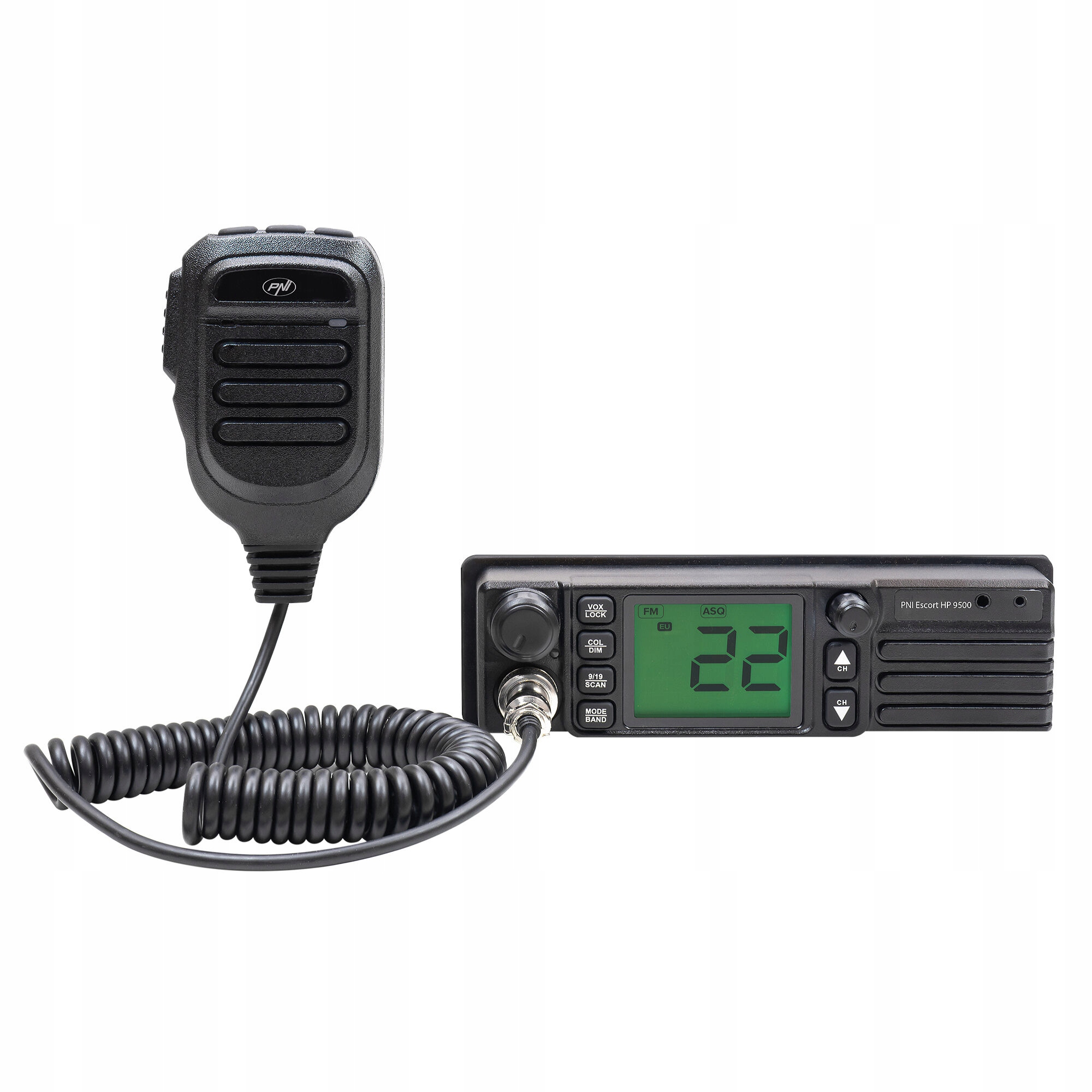 Pni Escort Hp 9500 Cb radio 1DIN głośnik z przodu, Vox, Asc, 12/24V Tir Bus