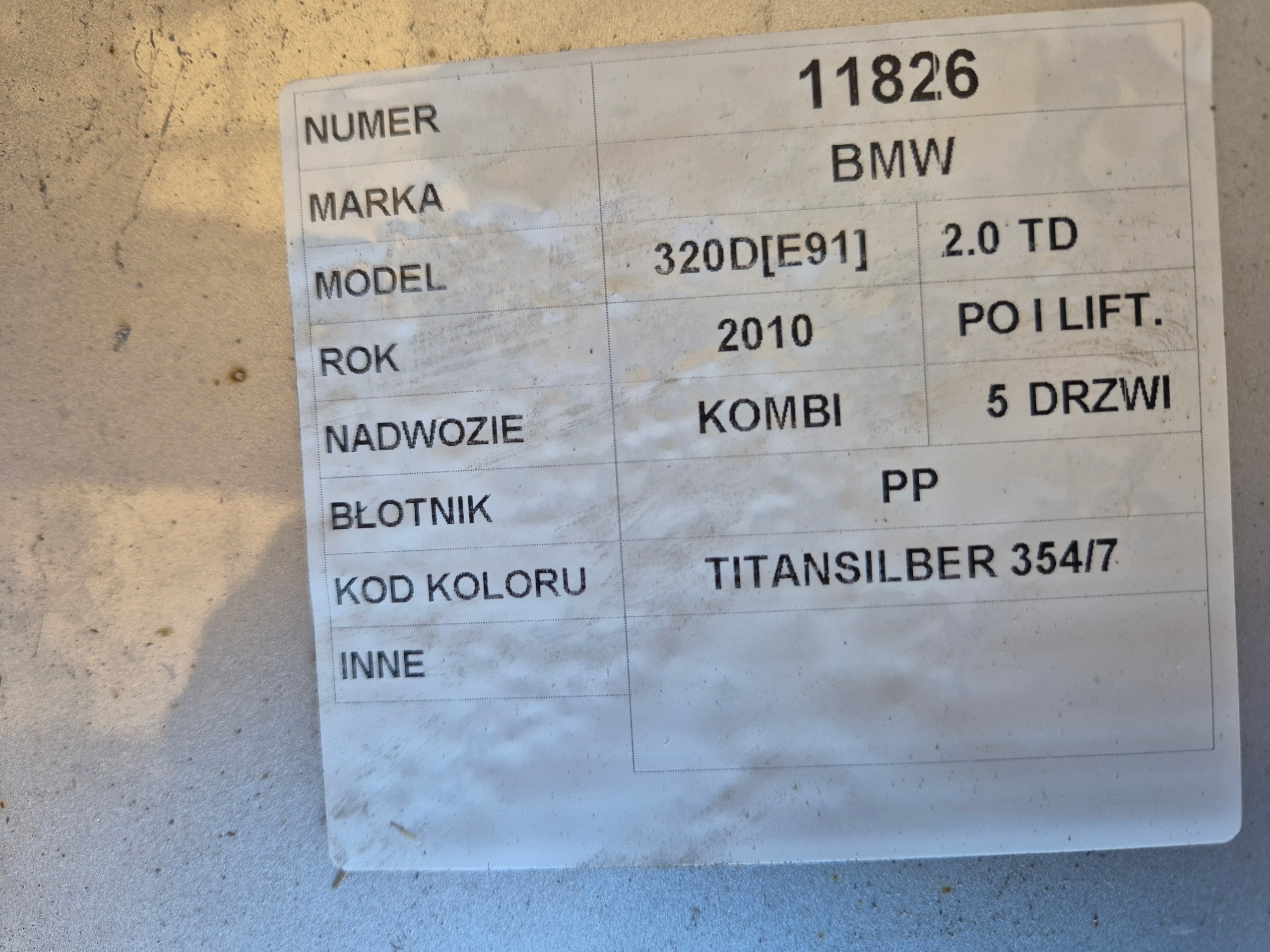 BMW 3 E91 Aile Avant Droite 354/7