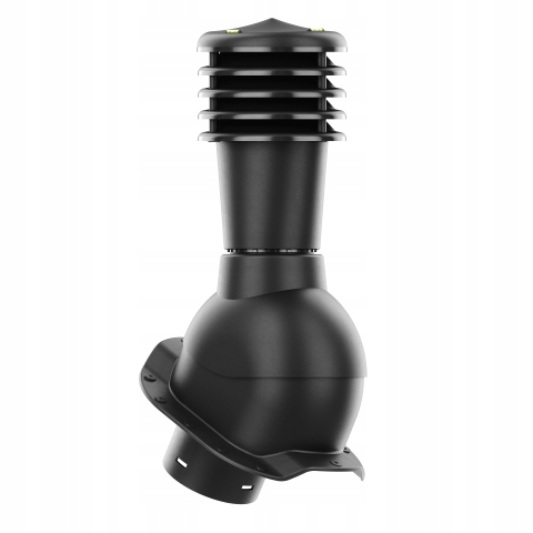 Větrací komín Smartline profil R fi 125 mm, nezateplený, černý