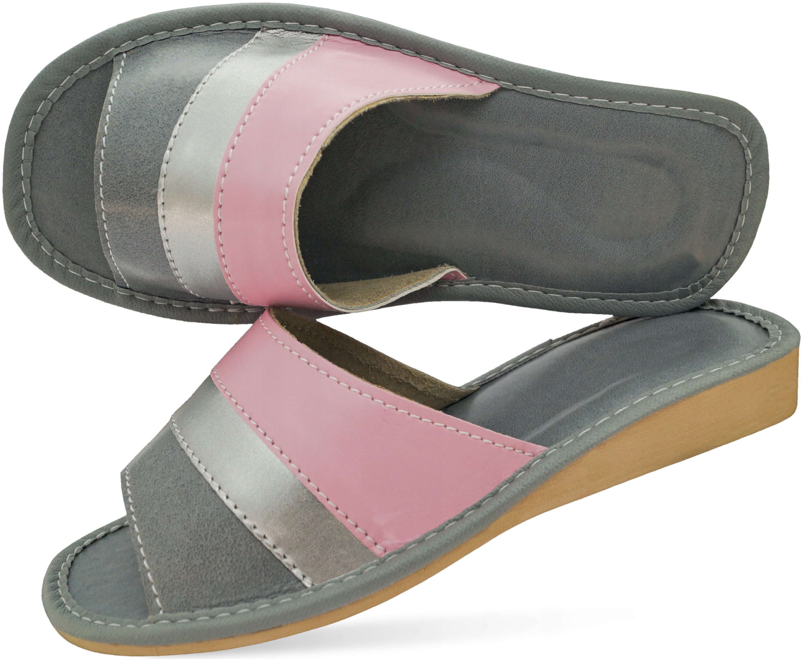 

Pantofle, Laczki Damskie, Skórzane, Obuwie domowe