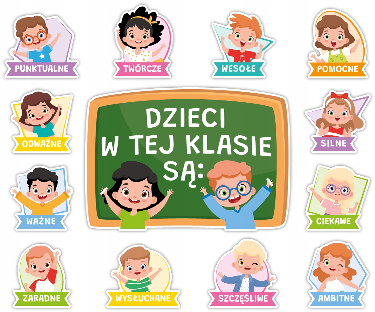 DEKORACJA SZKOLNA DRZWI GAZETKA OKNO - DZIECI W TEJ KLASIE SĄ...13elem.