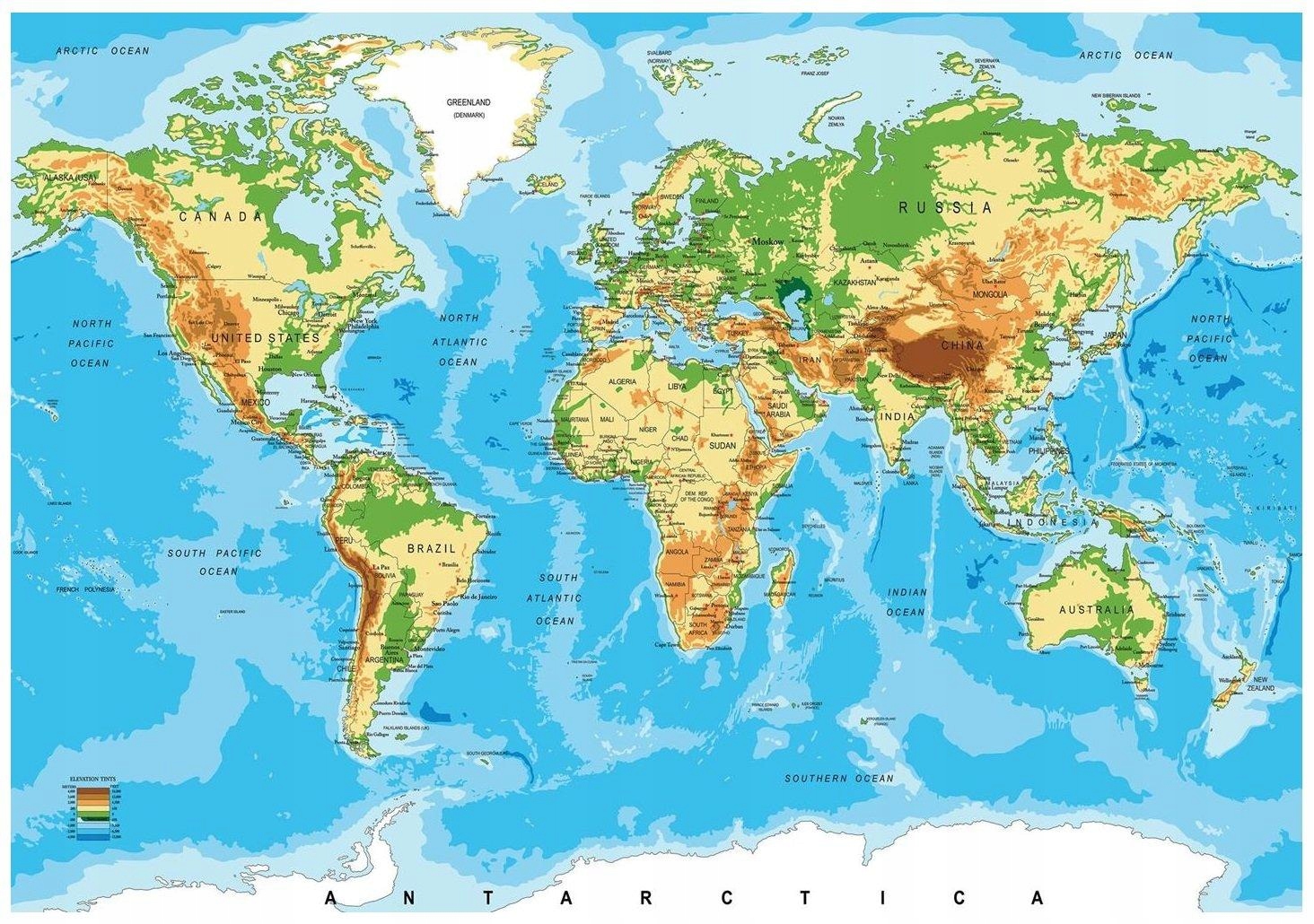 Fototapeta Kontinenty Mapa Světa Země 3D 254x184