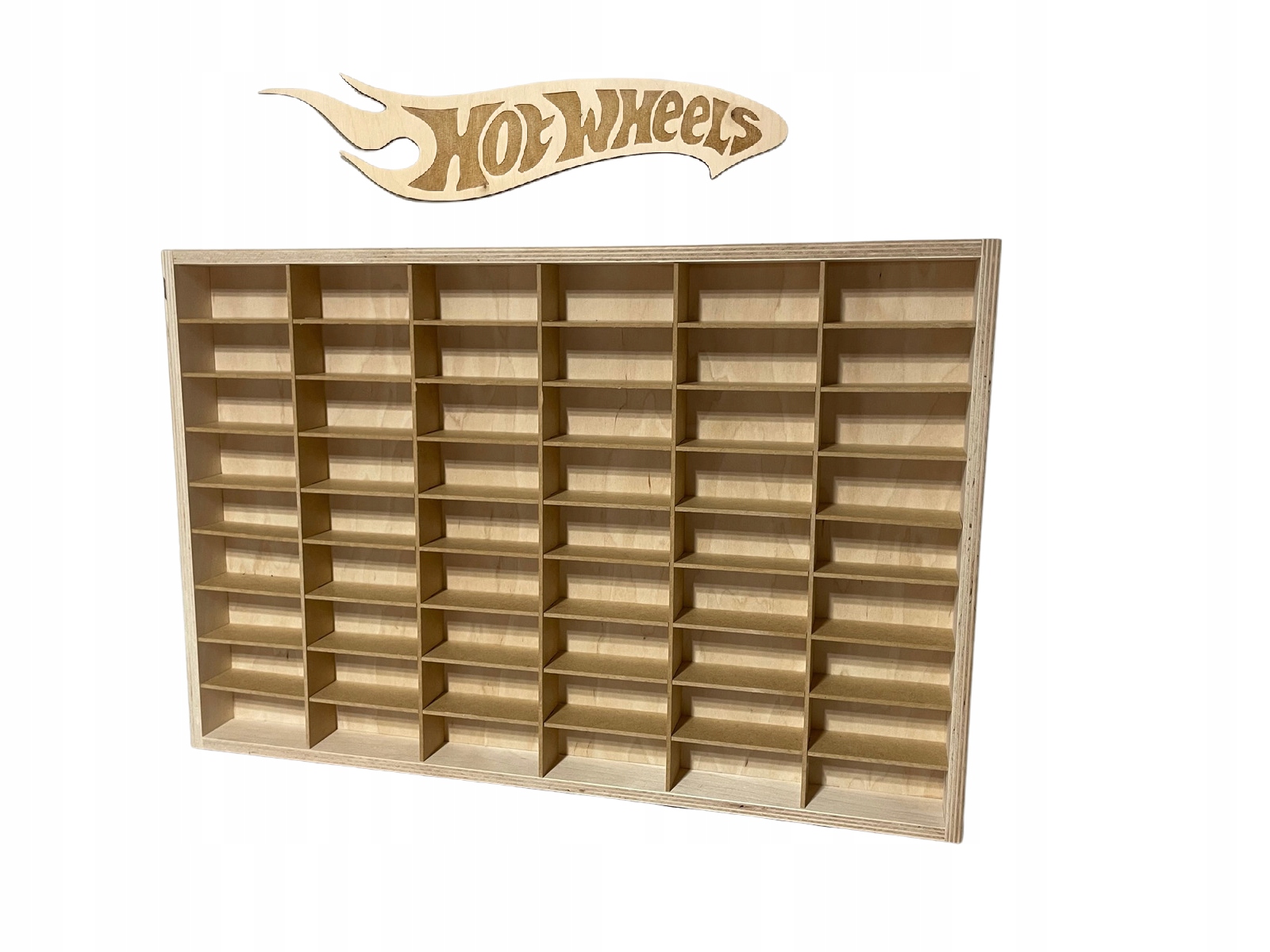 

Półka drewniana resoraki z tabliczką Hot Wheels