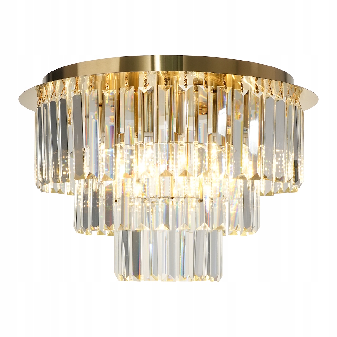 Stropná lampa Milagro Milano krištáľová zlatá 6xE14 40W Led 45 cm