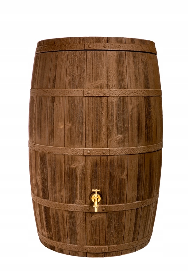 Zbiornik Beczka 500L BioBarrel500 Brąz Na Deszczówkę Ozdobna Dekoracyjna