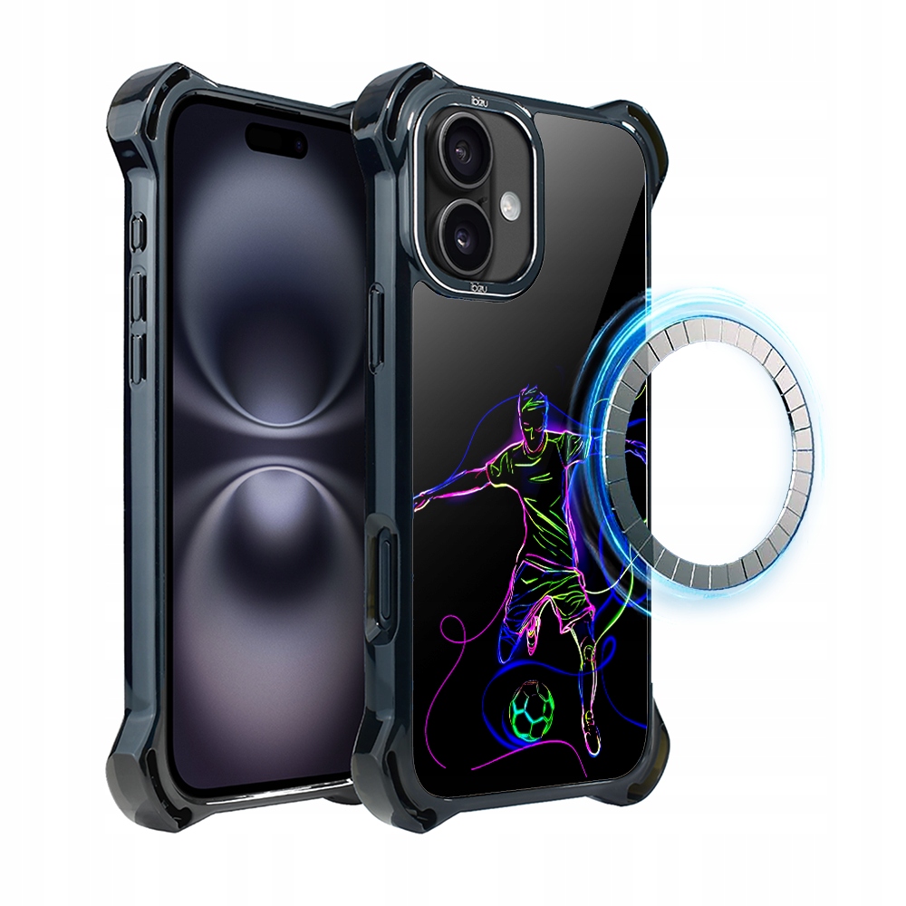 Pouzdro Ibizu DropGuard Ultra pro iPhone 16 s MagSafe, síla fotbalu