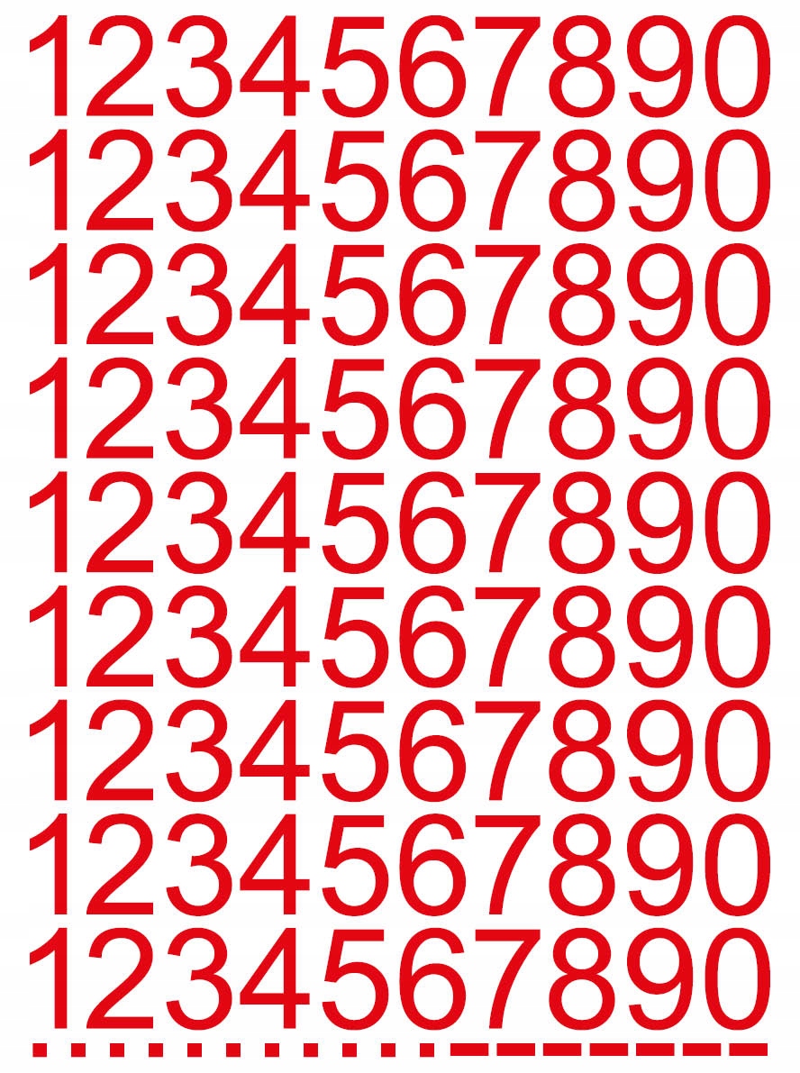 

Naklejki Cyfry 3cm Czerwone #2