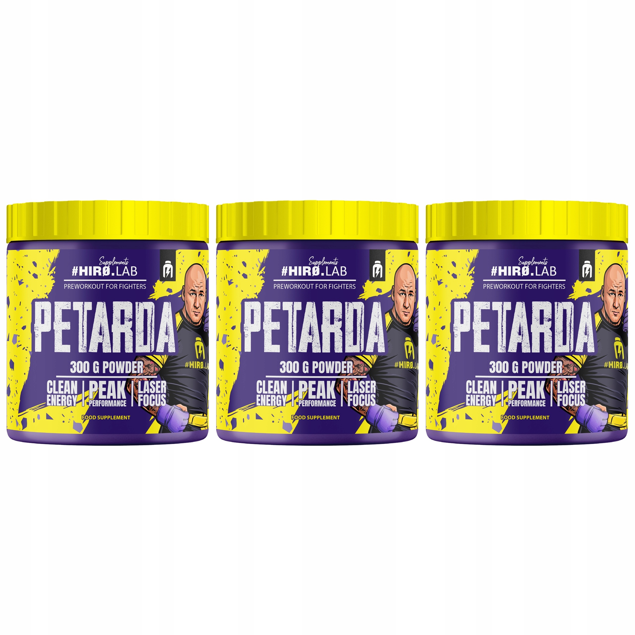 3x Předtréninkovka Petarda 300g Ananas Limetka Kofein Aminokyselina Hořčík Hi