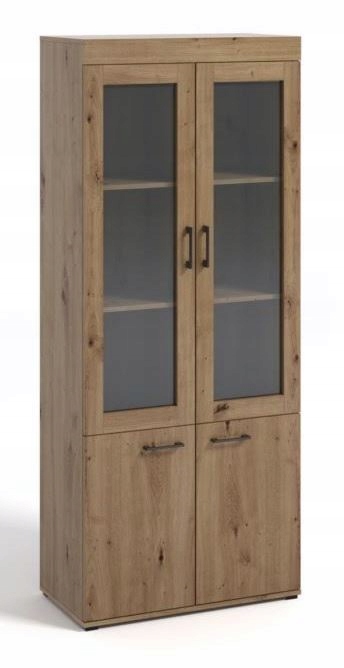 

Witryna ze szkłem 80 cm dąb artisan półki D-6
