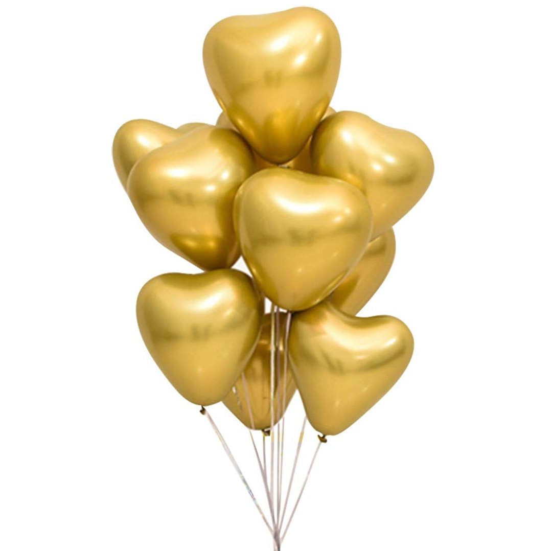 

Balony Serca Chromowane Złote 30cm 10szt