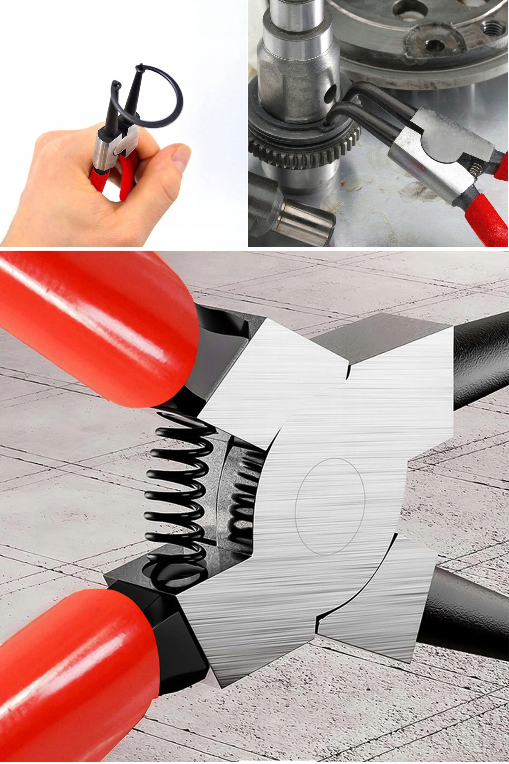 Assortimento 4 pinze per anelli elastici di sicurezza