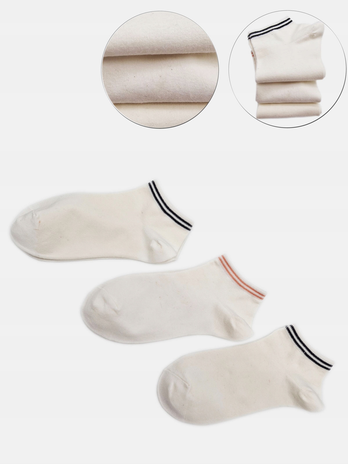 

3 Pary Skarpetki krótkie damskie Stopki 35-38