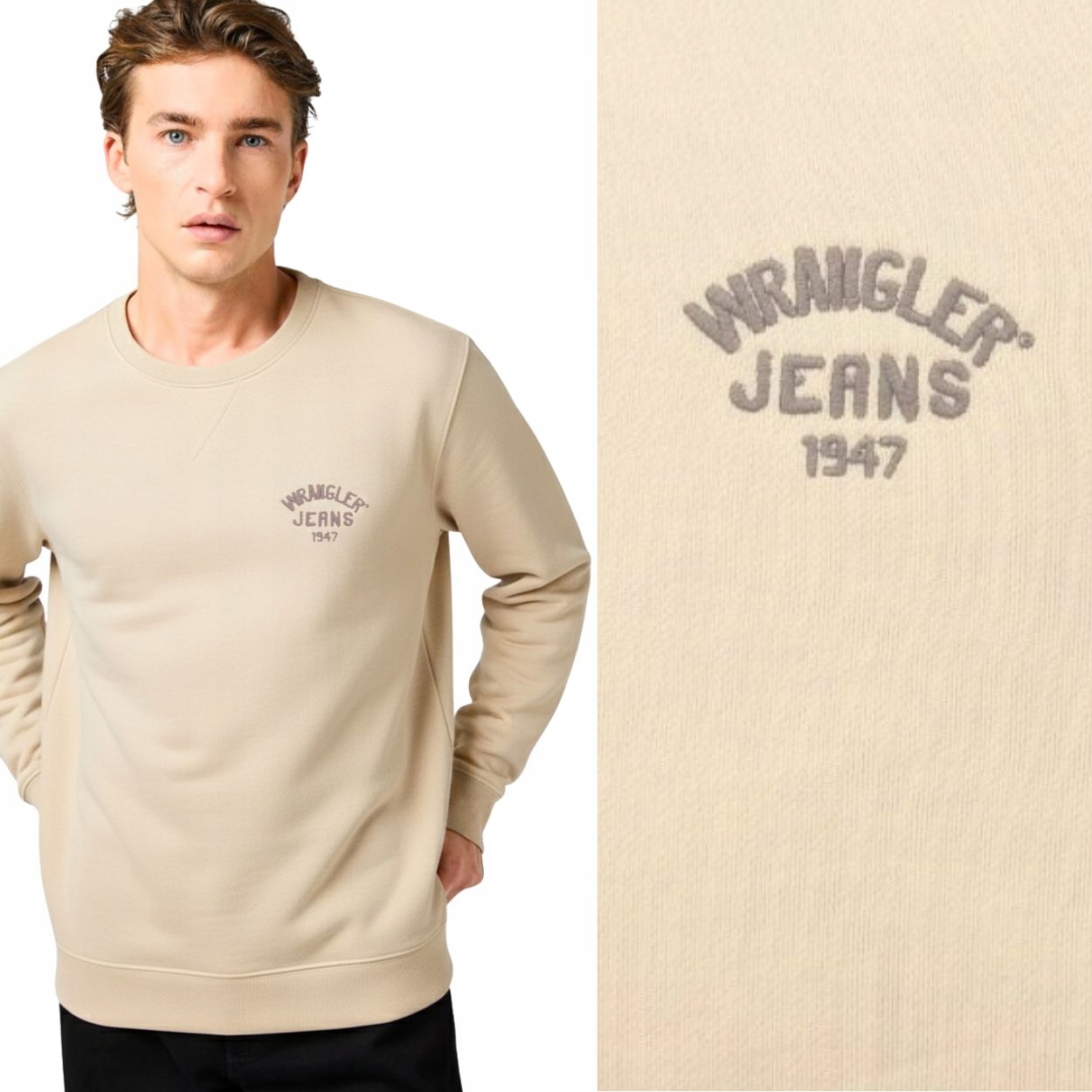 Wrangler Solid Sweatshirt bavlněná mikina pro muže s malým logem M