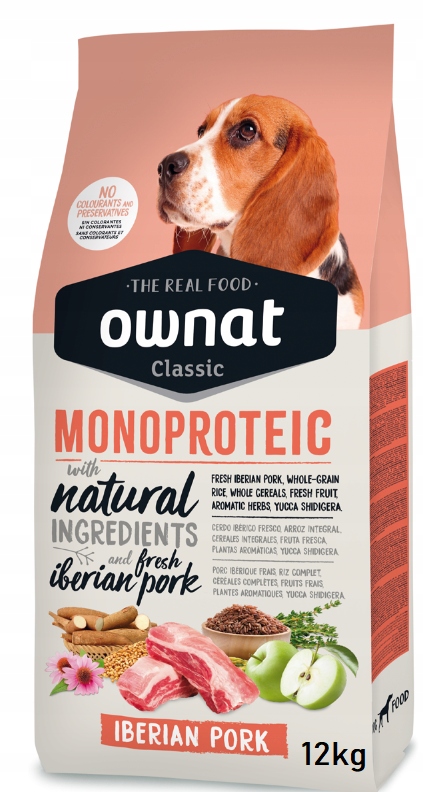 Monobiałkowa Sucha Karma Ownat Iberian Pork 12kg Bogata w Wieprzowinę