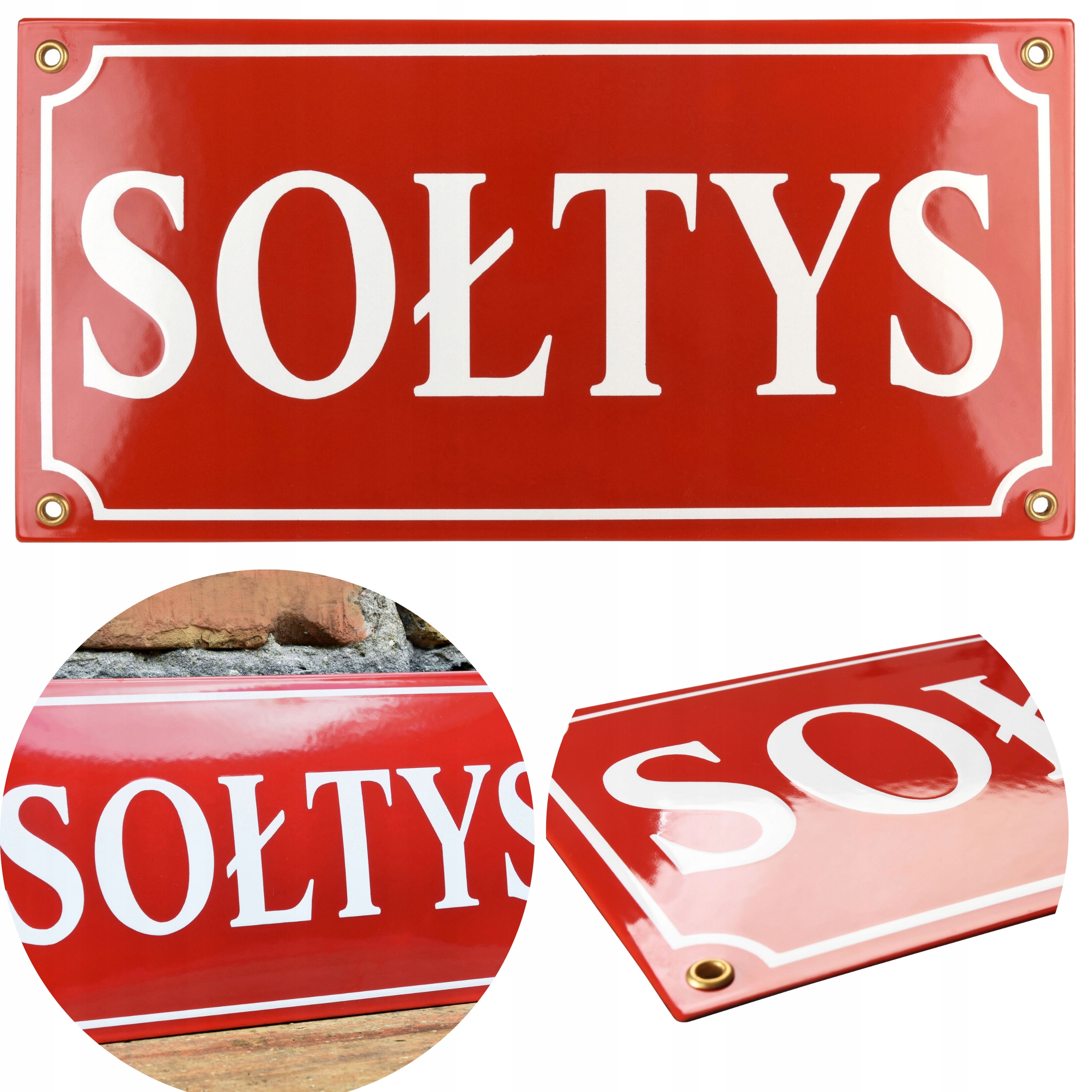 Tabule Sołtys Smaltovaná Tabule Štítek 15x30 Kovová Informační