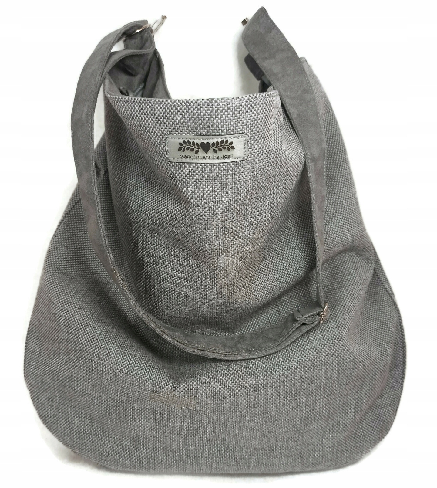 Velká šedá kabelka výplet XXL přes rameno, na pláže, kabelka na léto