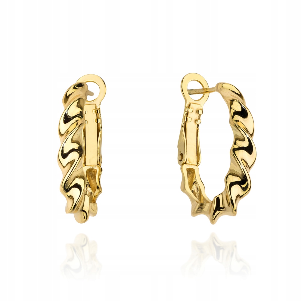 

Pozłacane Kolczyki pr.925 Koła Skręcane Angielskie