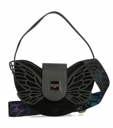 Dámská kabelka přes rameno Ego přírodní kůže Černá křidélka