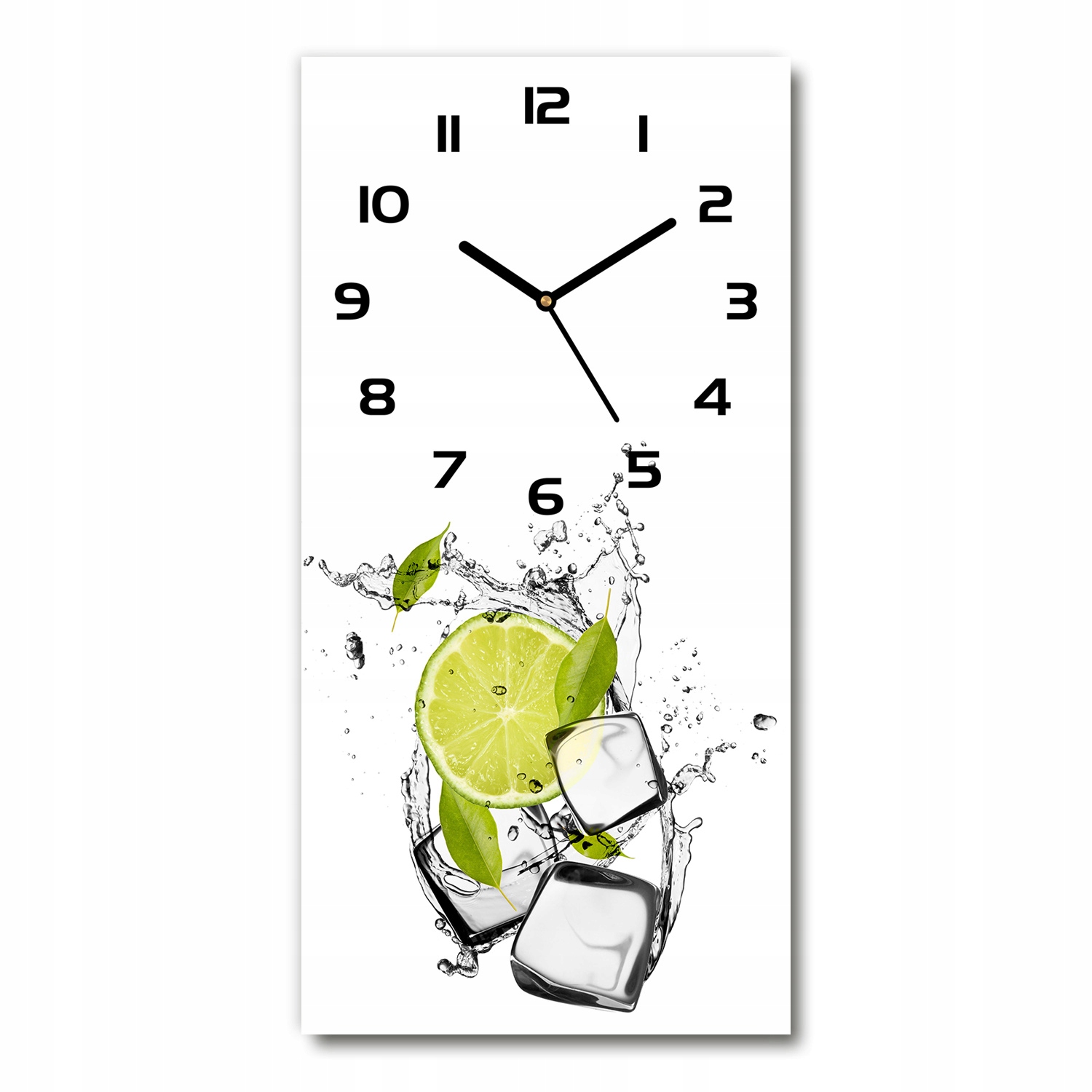 

Zegar szklany ścienny Limonka i lód 30x60 pionowy